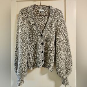 Ganni Black and White Cardigan